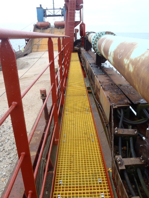 grp grating on an oil rig